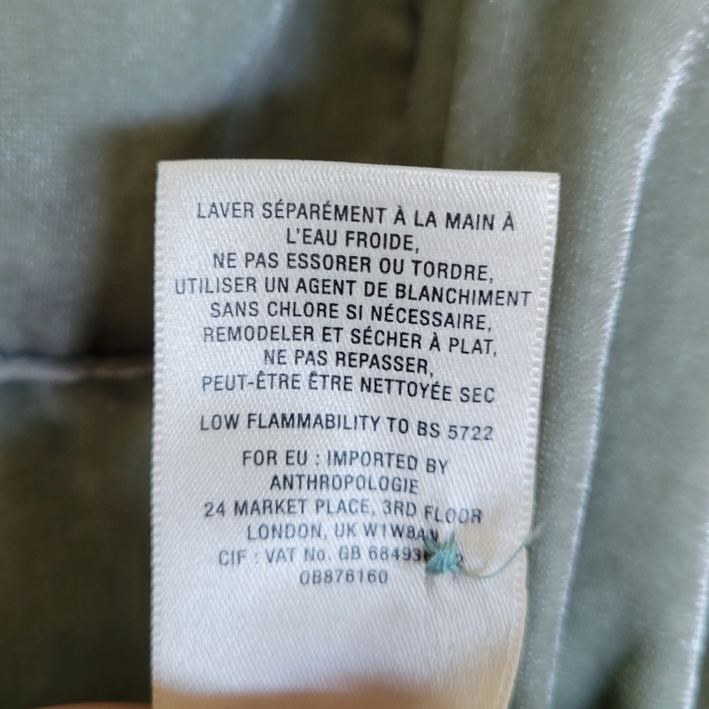 Anthropologie Sage Green Button-Up Velvet Shirt - Picture 7 of 7